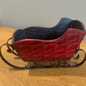 Let It Snow Holiday Sleigh Decor, Like New